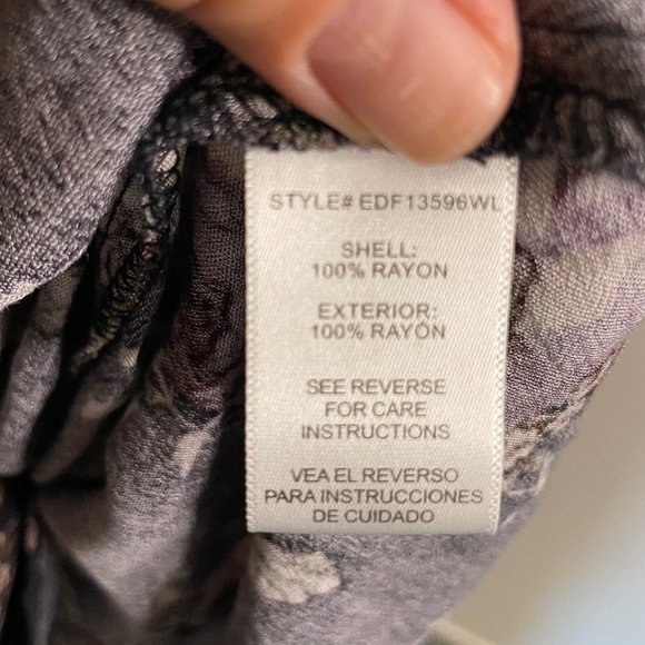 Floral Print Mini Dress w/Tie Front Neck by En Crème - Picture 7 of 8